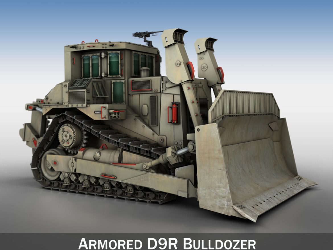 idf armored cat d9r bulldozer 3d model 3ds c4d lwo obj 263872