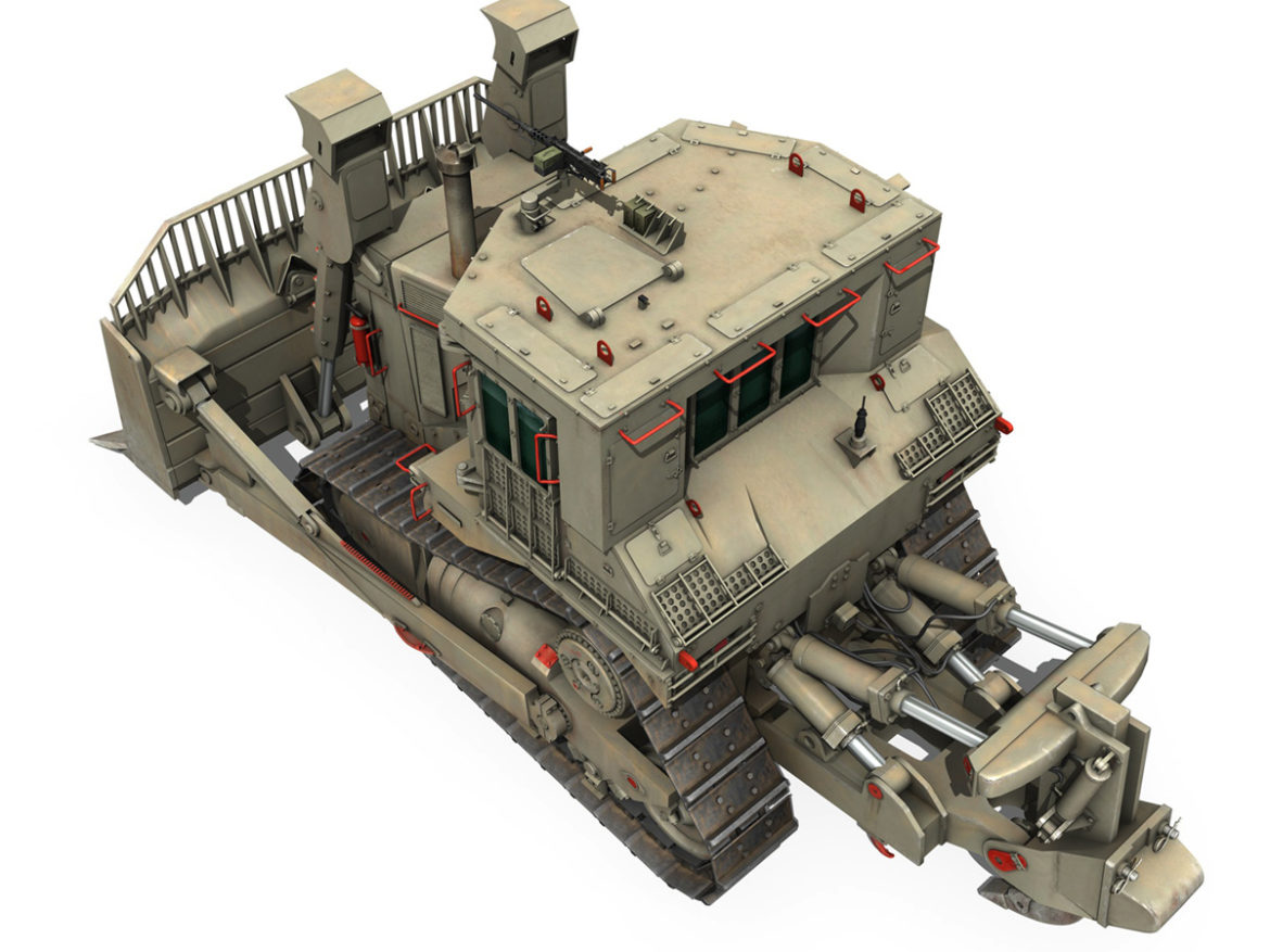 idf armored cat d9r bulldozer 3d model 3ds c4d lwo obj 263876