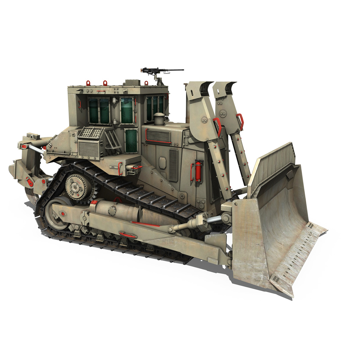 IDF Armored CAT  D9R Bulldozer  3D  Model Buy IDF Armored 