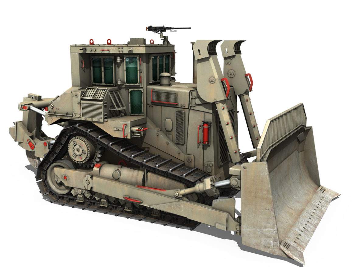 idf armored cat d9r bulldozer 3d model 3ds c4d lwo obj 263878