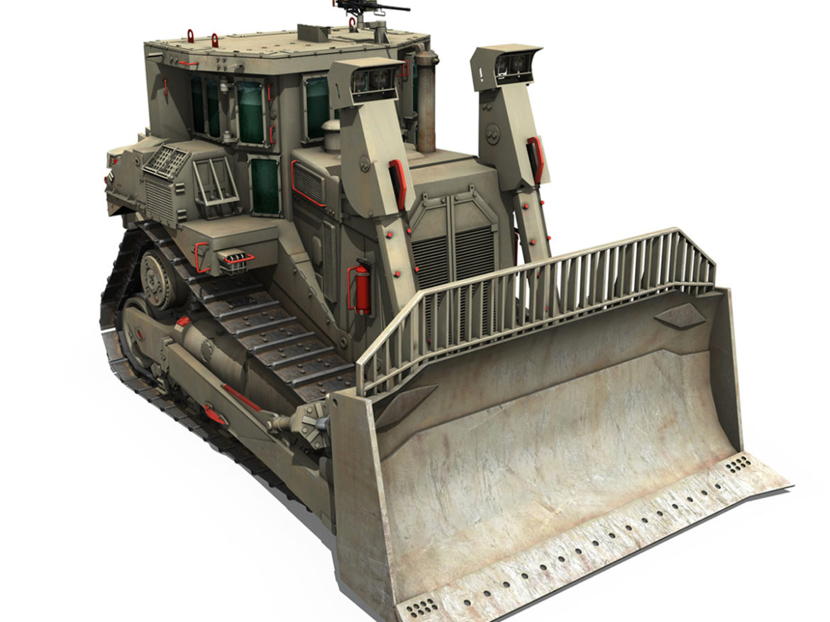 idf armored cat d9r bulldozer 3d model 3ds c4d lwo obj 263880