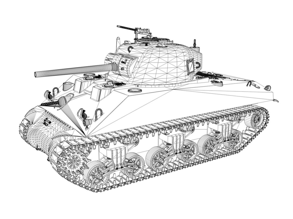 m4a2 sherman – medium tank 3d model 3ds c4d lwo 3dm obj 263895
