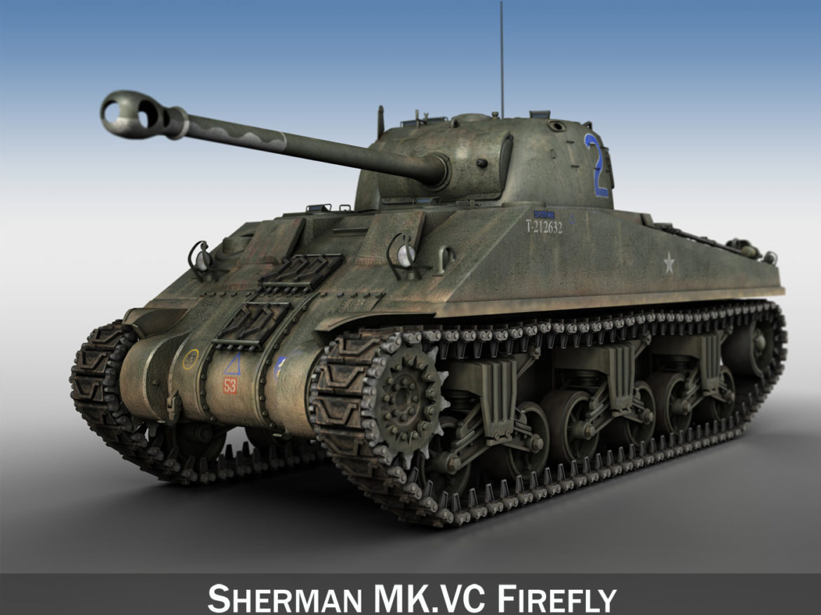 sherman mk vc firefly – spitfire 3d model 3ds c4d lwo obj 263974