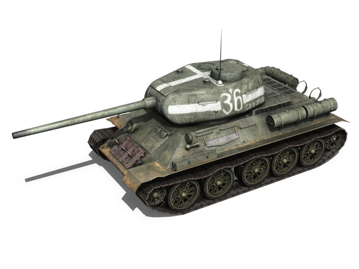 t-34 85 – soviet medium tank – 36 3d model 3ds c4d lwo obj 264144