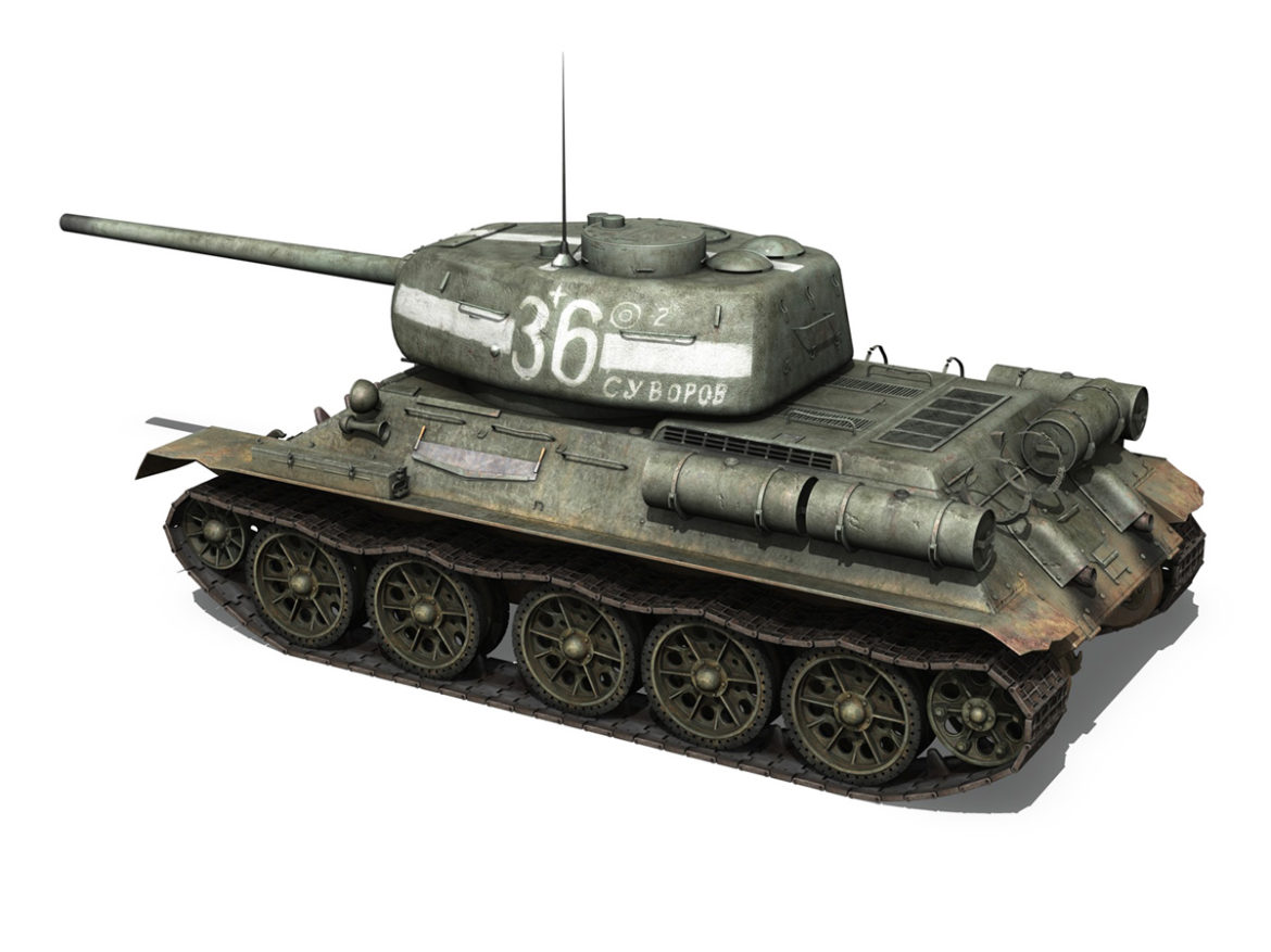 t-34 85 – soviet medium tank – 36 3d model 3ds c4d lwo obj 264145