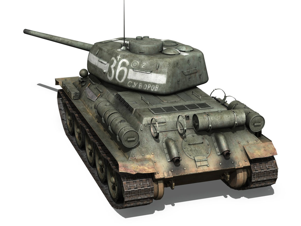 t-34 85 – soviet medium tank – 36 3d model 3ds c4d lwo obj 264146