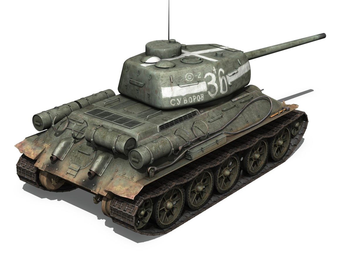 t-34 85 – soviet medium tank – 36 3d model 3ds c4d lwo obj 264147