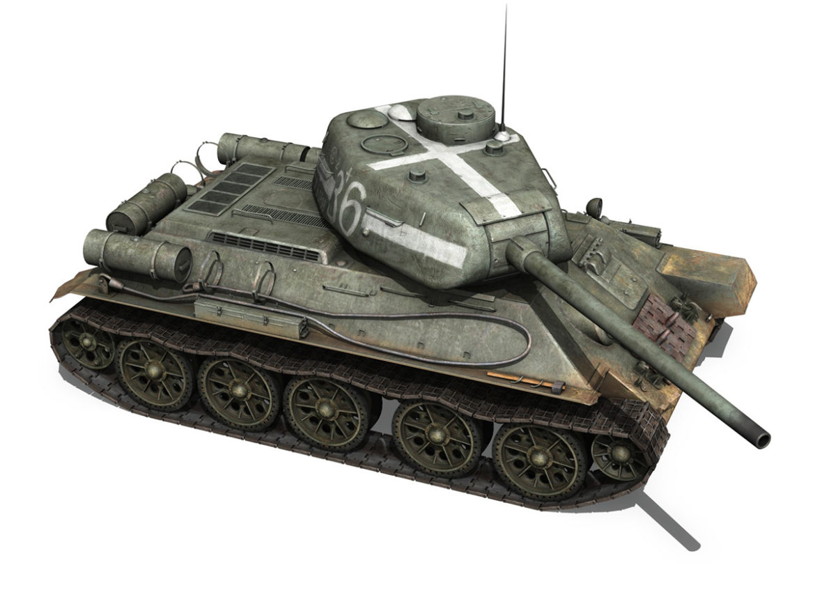 t-34 85 – soviet medium tank – 36 3d model 3ds c4d lwo obj 264148