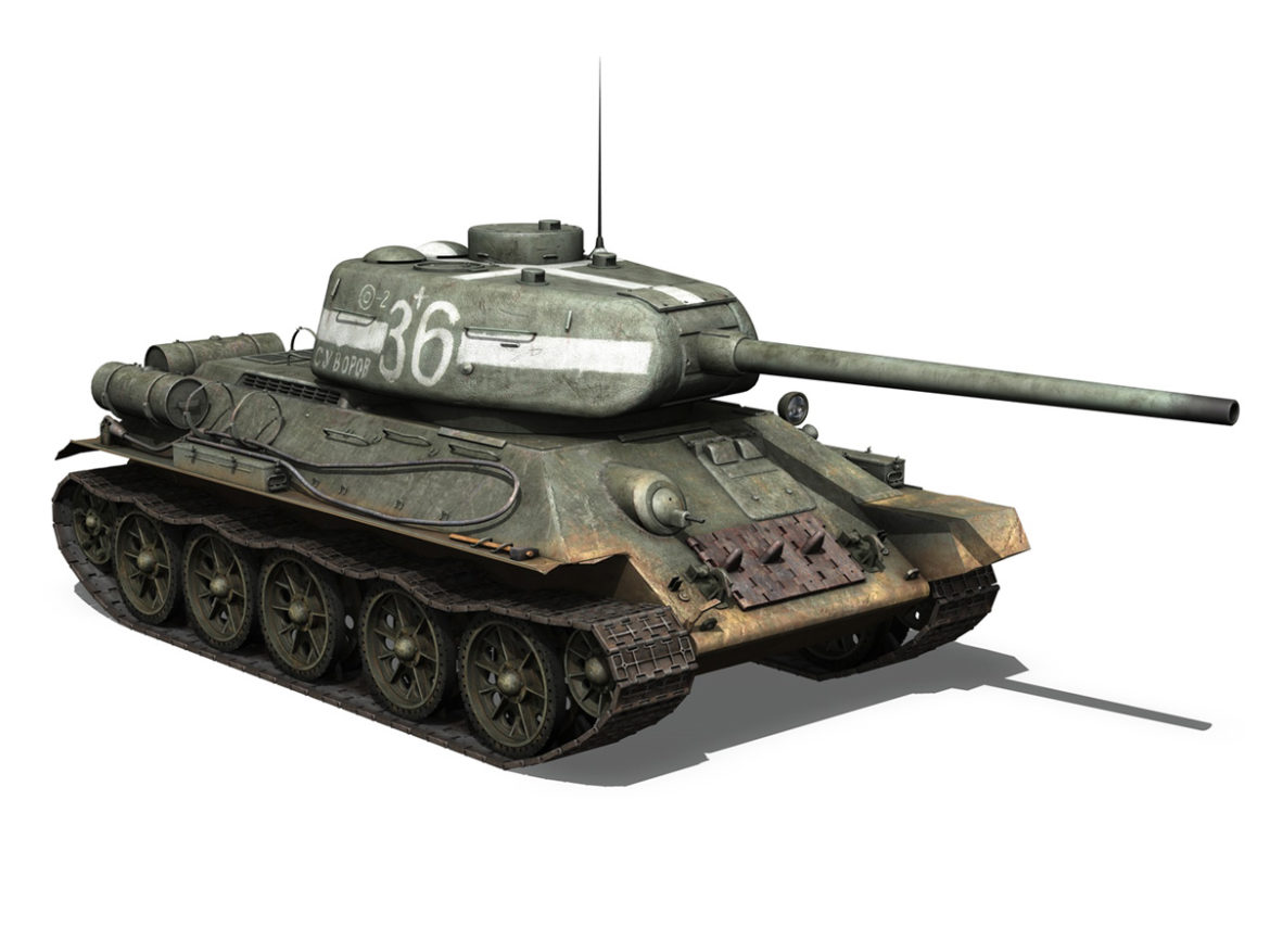 t-34 85 – soviet medium tank – 36 3d model 3ds c4d lwo obj 264149