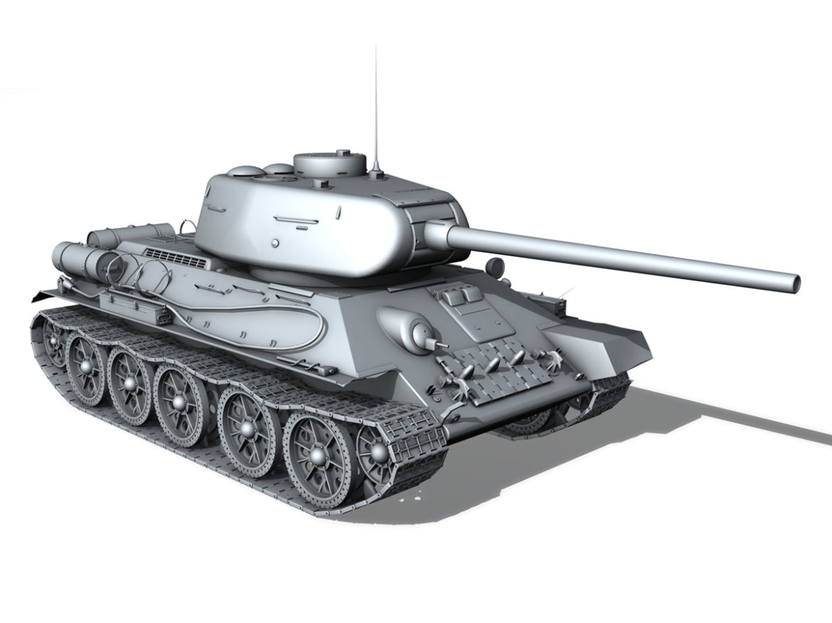 t-34 85 – soviet medium tank – 36 3d model 3ds c4d lwo obj 264151