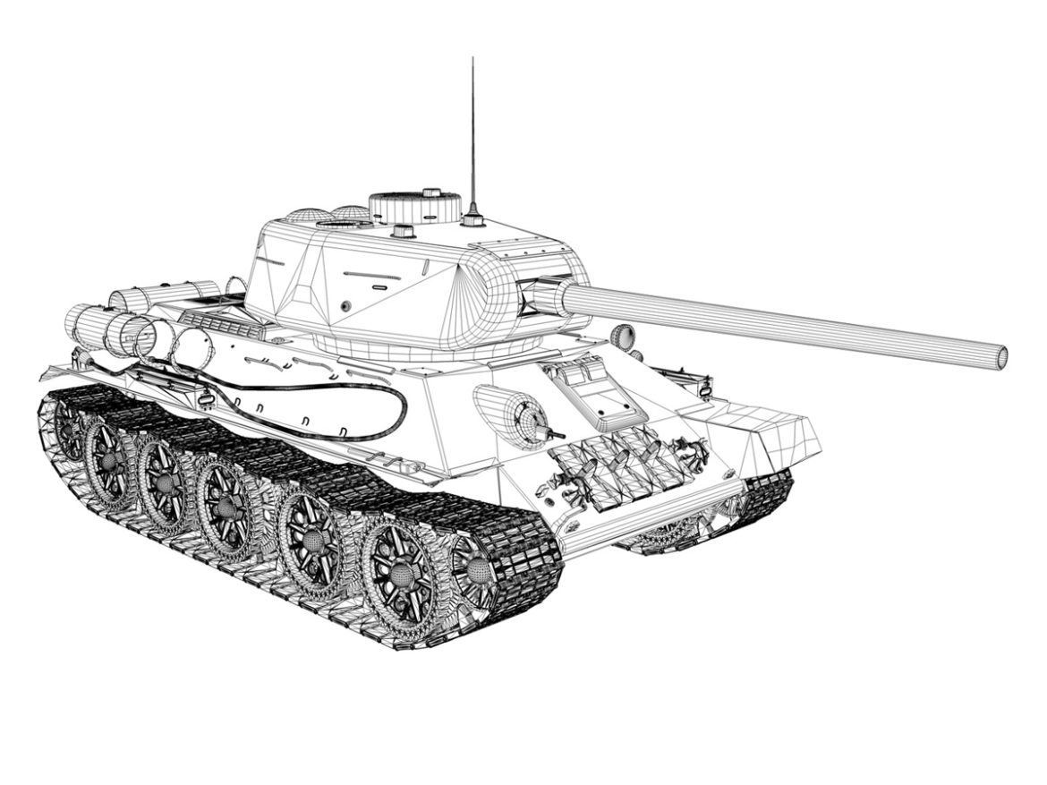t-34 85 – soviet medium tank – 36 3d model 3ds c4d lwo obj 264152