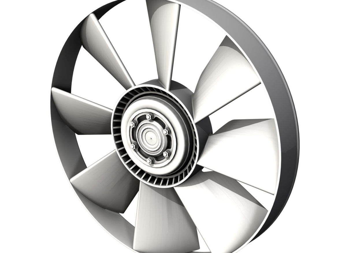 engine cooling fan 3d model 3ds c4d lwo obj 264185