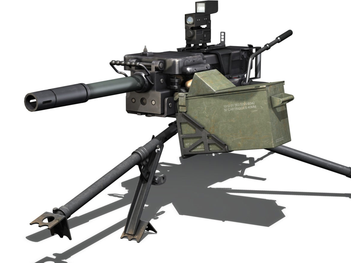 gmg 40mm grenade machine gun 3d model 3ds c4d lwo obj 264280