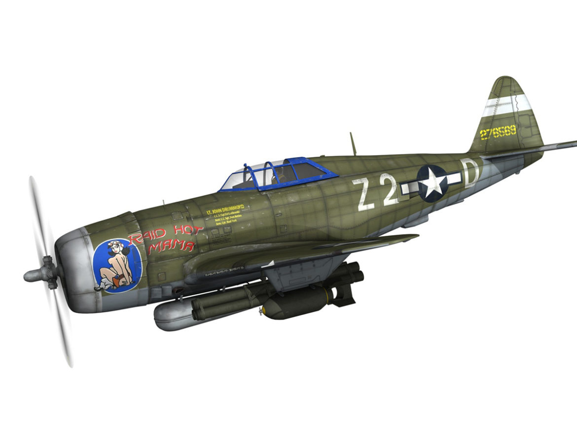 republic p-47d thunderbolt – raid hot mama 3d model 3ds c4d lwo obj 264312