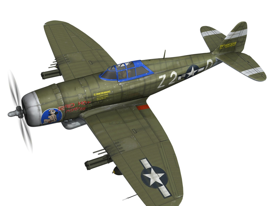 republic p-47d thunderbolt – raid hot mama 3d model 3ds c4d lwo obj 264313
