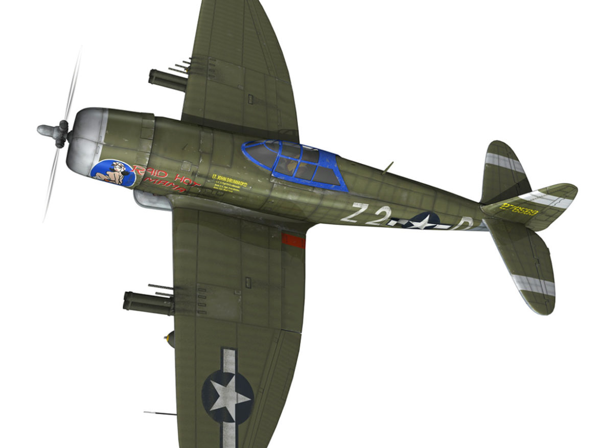 republic p-47d thunderbolt – raid hot mama 3d model 3ds c4d lwo obj 264315