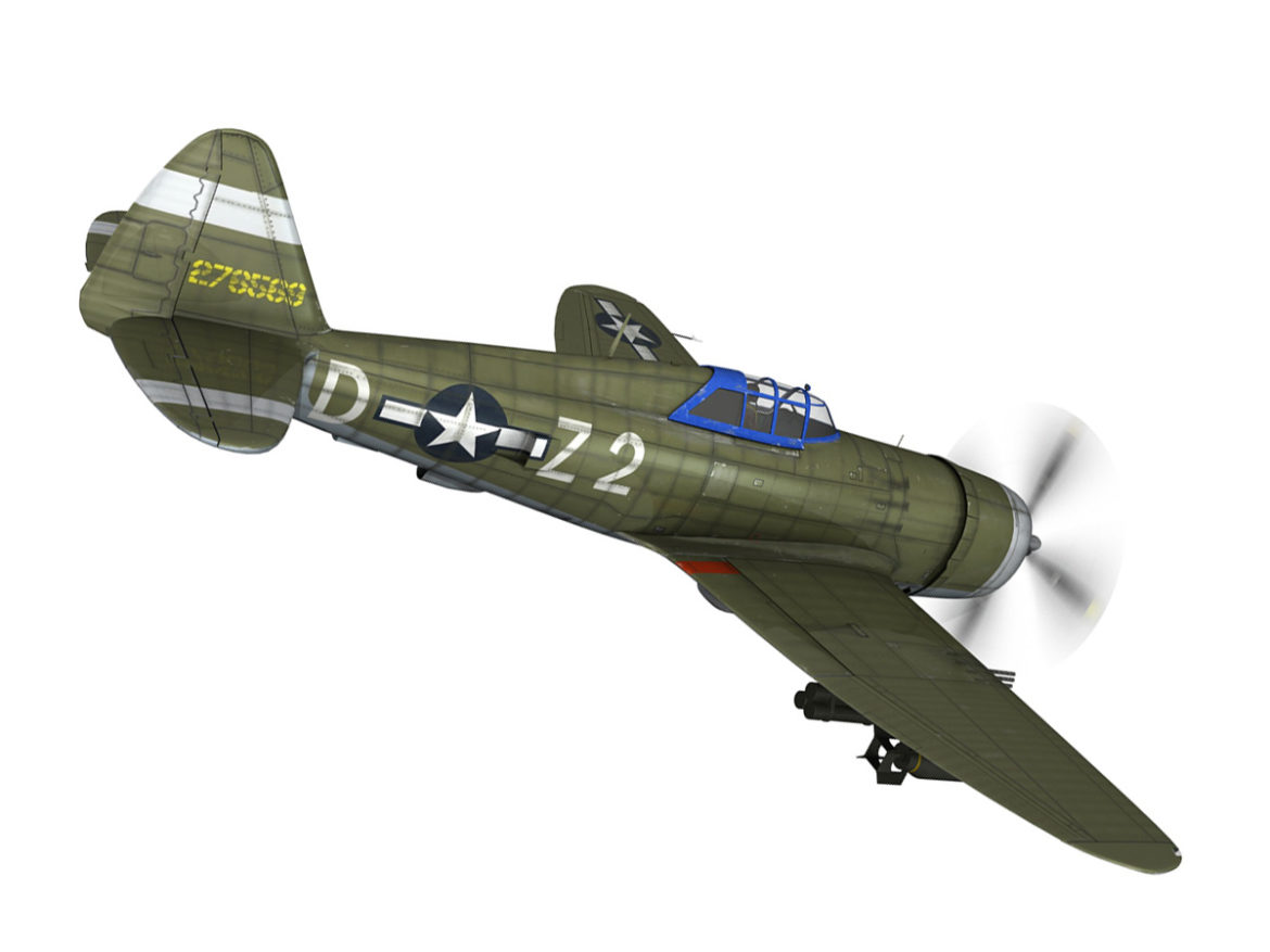 republic p-47d thunderbolt – raid hot mama 3d model 3ds c4d lwo obj 264316