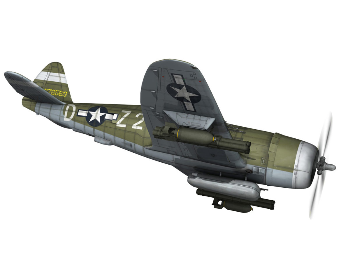 republic p-47d thunderbolt – raid hot mama 3d model 3ds c4d lwo obj 264317
