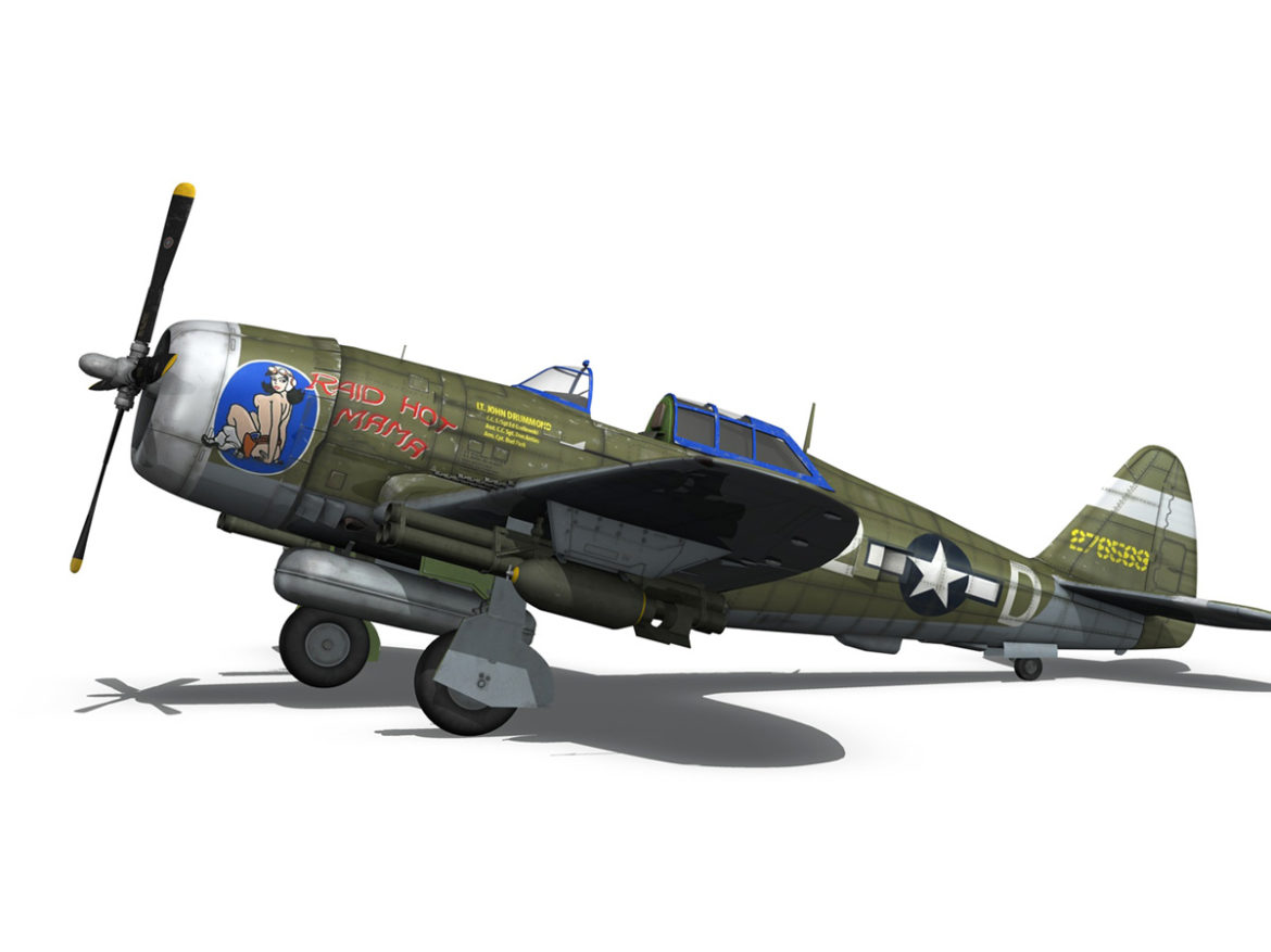 republic p-47d thunderbolt – raid hot mama 3d model 3ds c4d lwo obj 264319