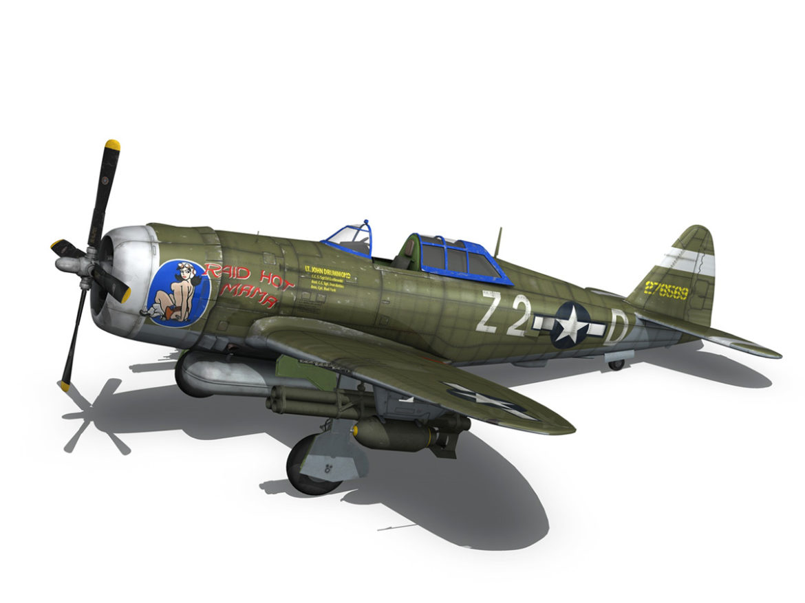 republic p-47d thunderbolt – raid hot mama 3d model 3ds c4d lwo obj 264320