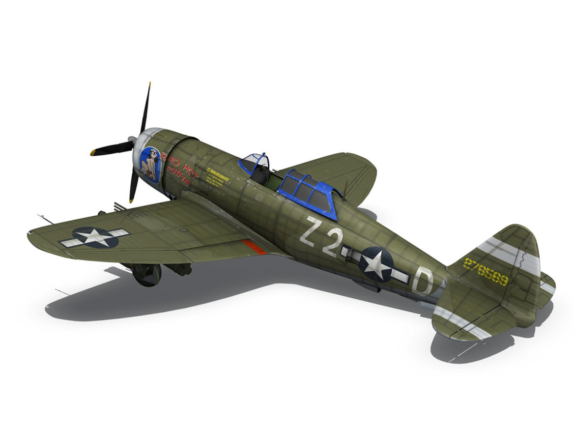 republic p-47d thunderbolt – raid hot mama 3d model 3ds c4d lwo obj 264321