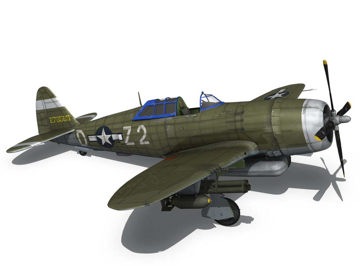 republic p-47d thunderbolt – raid hot mama 3d model 3ds c4d lwo obj 264324