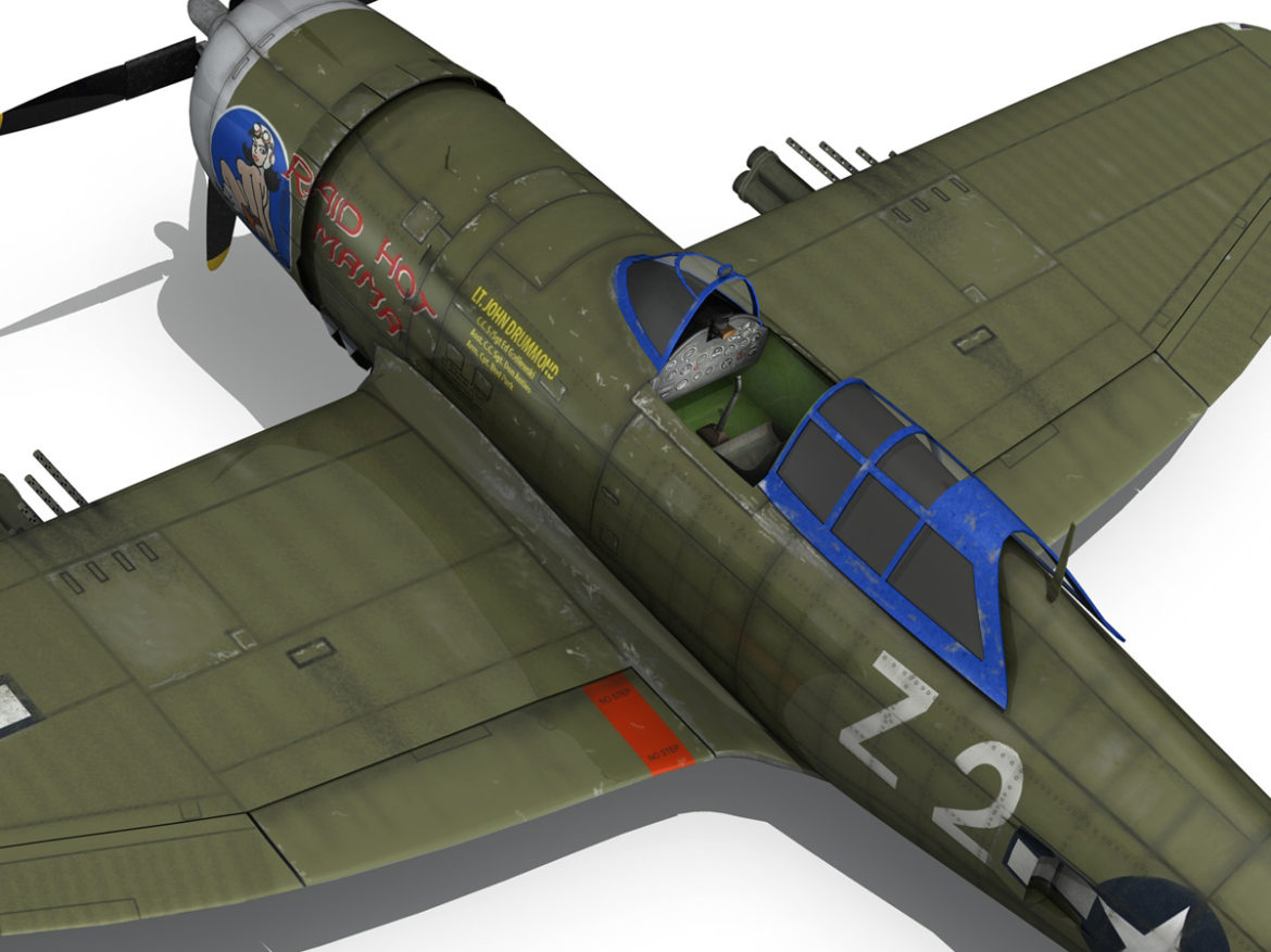 republic p-47d thunderbolt – raid hot mama 3d model 3ds c4d lwo obj 264326