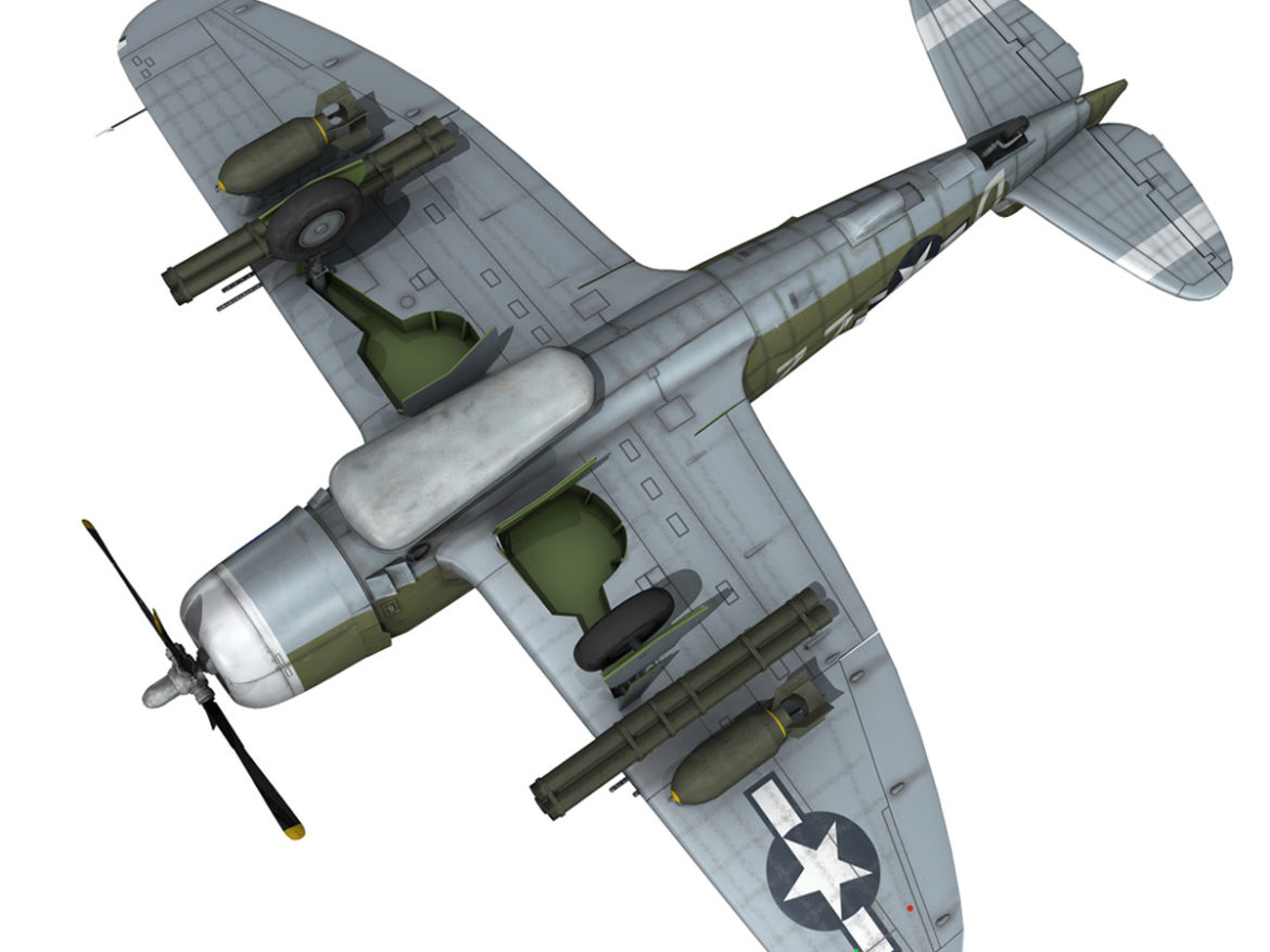 republic p-47d thunderbolt – raid hot mama 3d model 3ds c4d lwo obj 264327