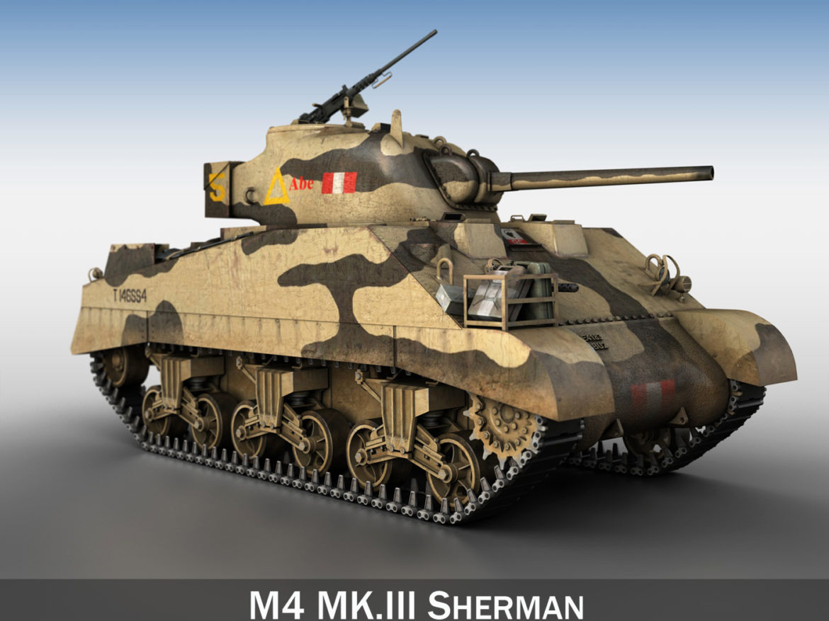 m4 sherman mk. iii – abe 3d model 3ds c4d lwo texture obj 264367