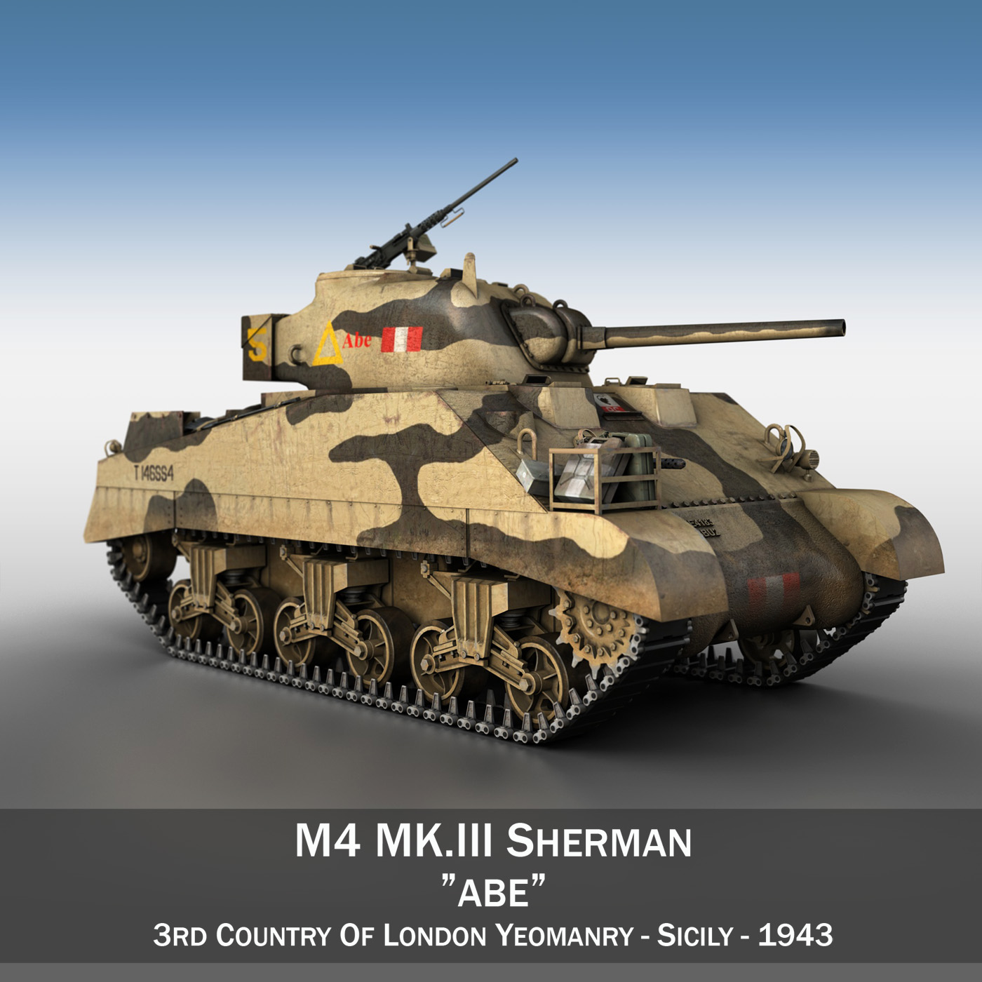 m4 sherman mk. iii – abe 3d model 3ds c4d lwo texture obj 264367