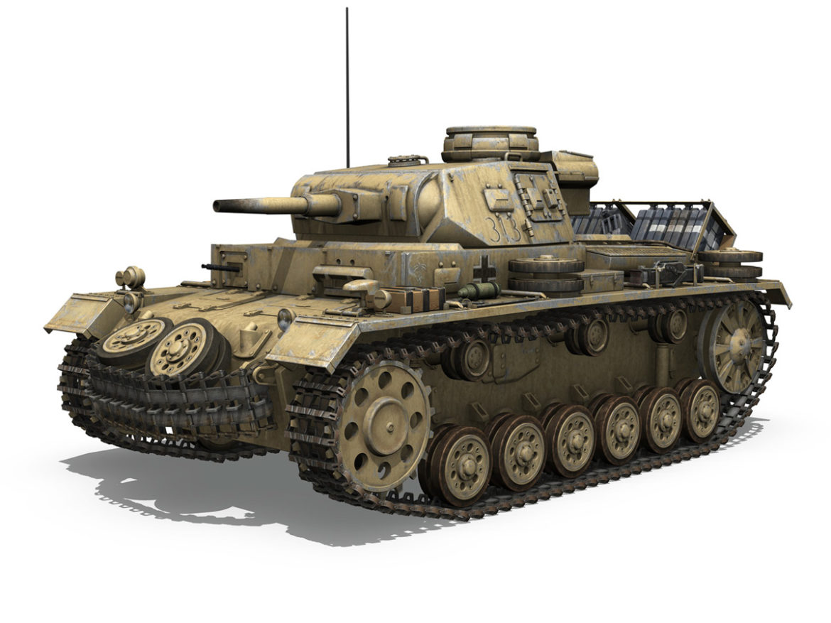 panzer iii – pzkpfw iii – ausf.g – dak – 313 3d model 3ds c4d lwo obj 264429
