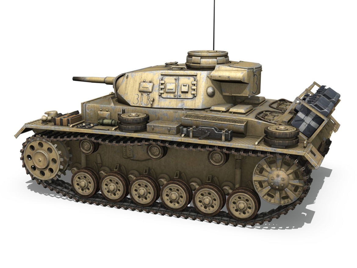 panzer iii – pzkpfw iii – ausf.g – dak – 313 3d model 3ds c4d lwo obj 264430