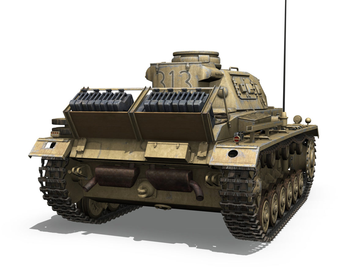 panzer iii – pzkpfw iii – ausf.g – dak – 313 3d model 3ds c4d lwo obj 264431