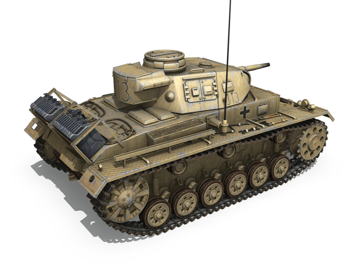 panzer iii – pzkpfw iii – ausf.g – dak – 313 3d model 3ds c4d lwo obj 264432