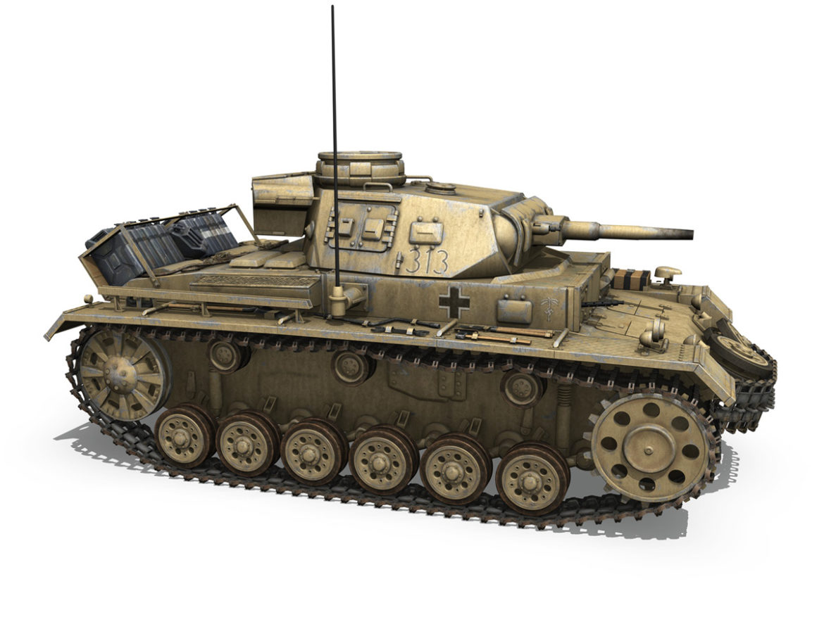 panzer iii – pzkpfw iii – ausf.g – dak – 313 3d model 3ds c4d lwo obj 264433
