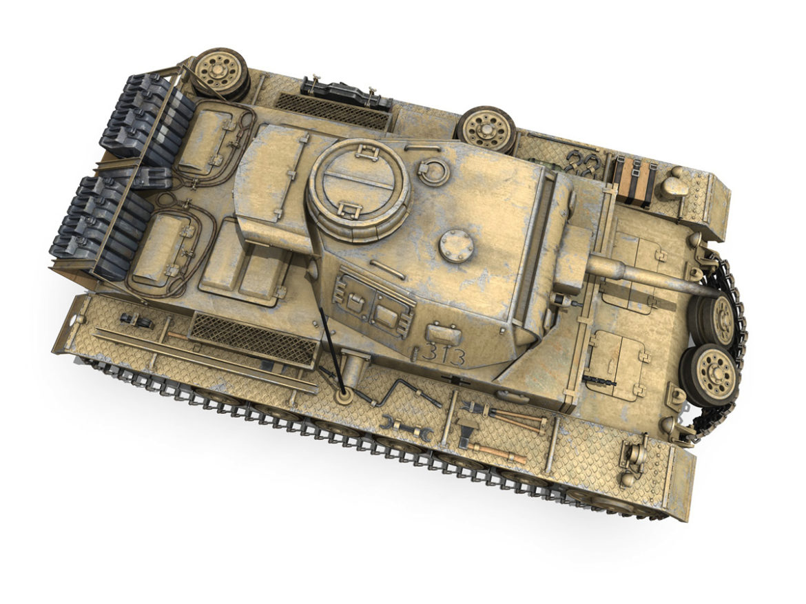 panzer iii – pzkpfw iii – ausf.g – dak – 313 3d model 3ds c4d lwo obj 264435
