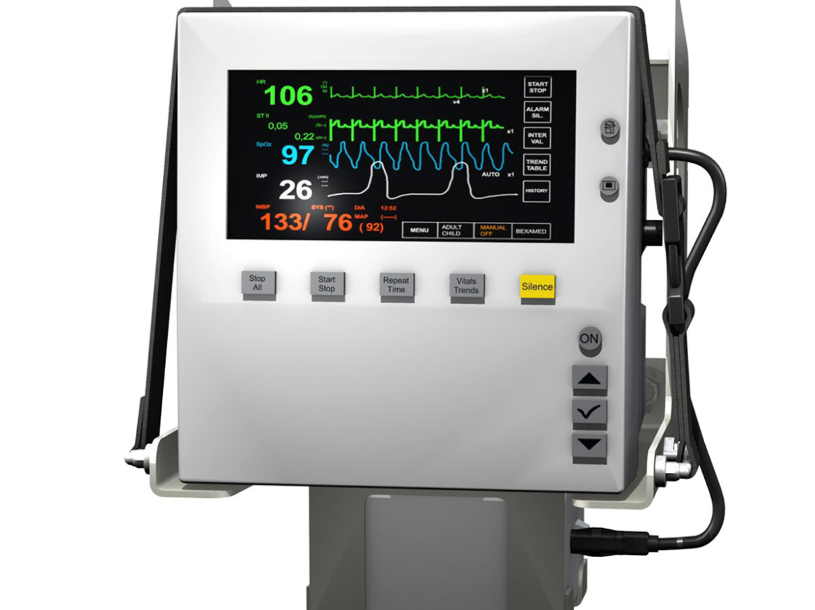 patient monitor 3d model 3ds c4d lwo obj 264449