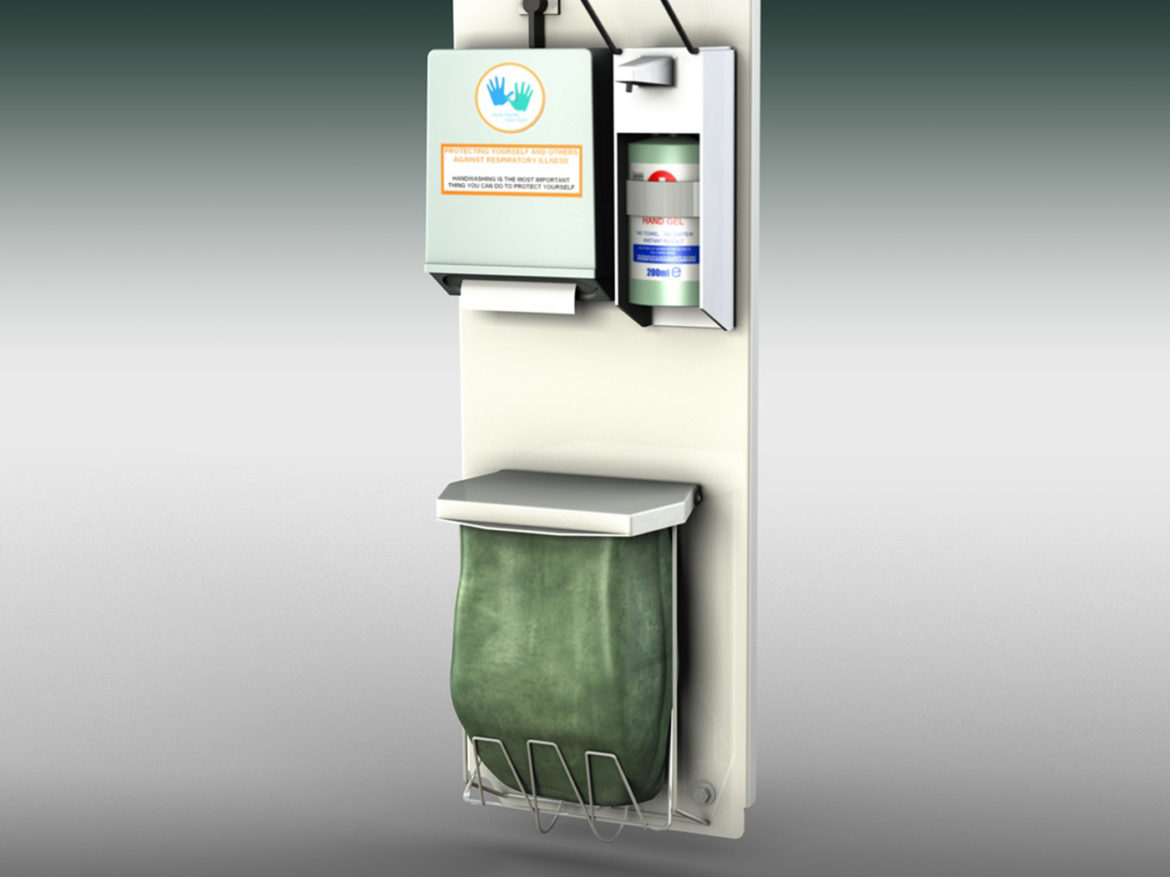 hand sanitizer station 3d model 3ds c4d lwo obj 264458