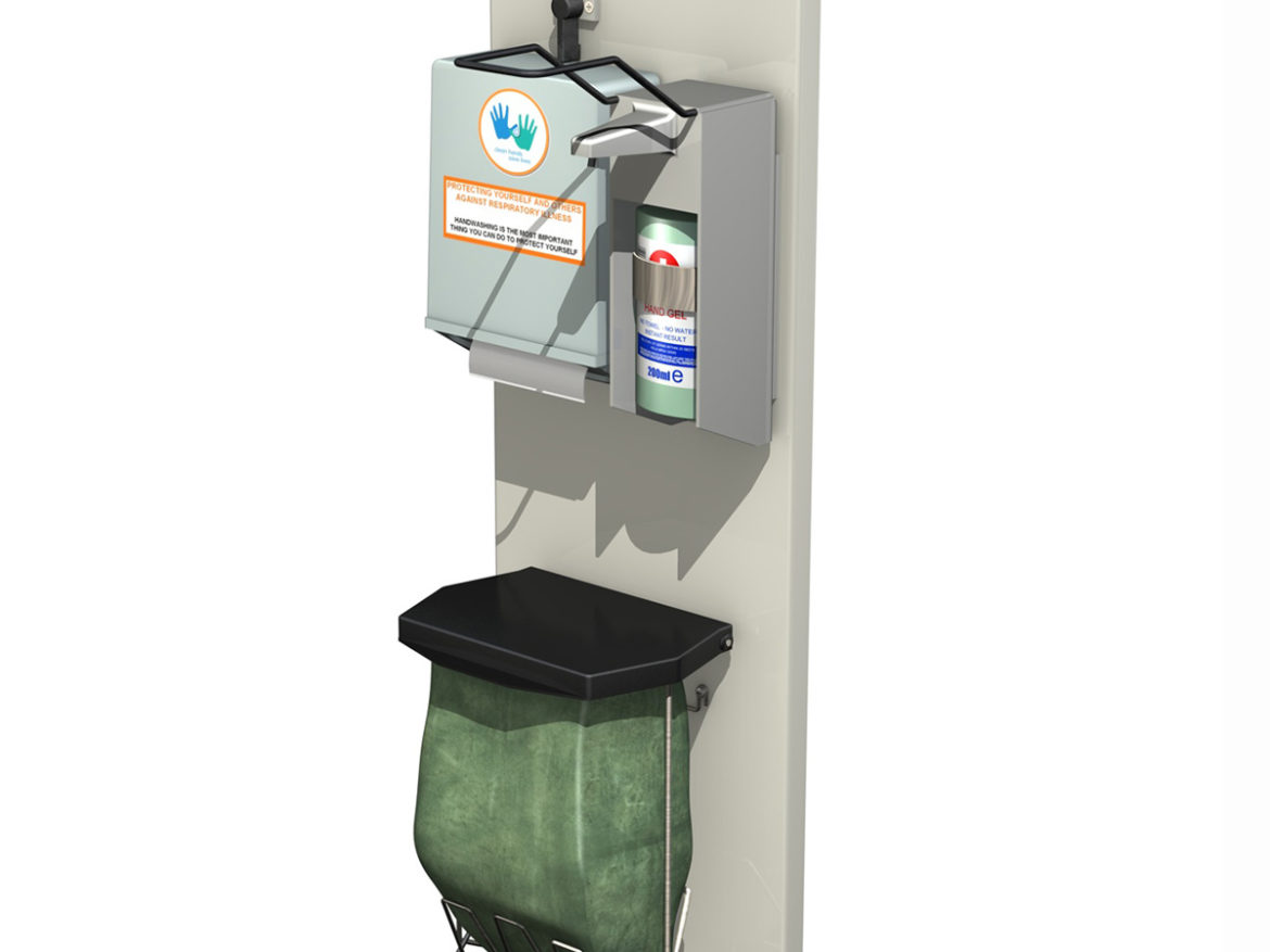hand sanitizer station 3d model 3ds c4d lwo obj 264460