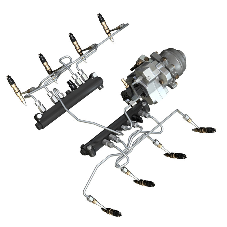 Injection System of a V8 engine 3D Model - FlatPyramid