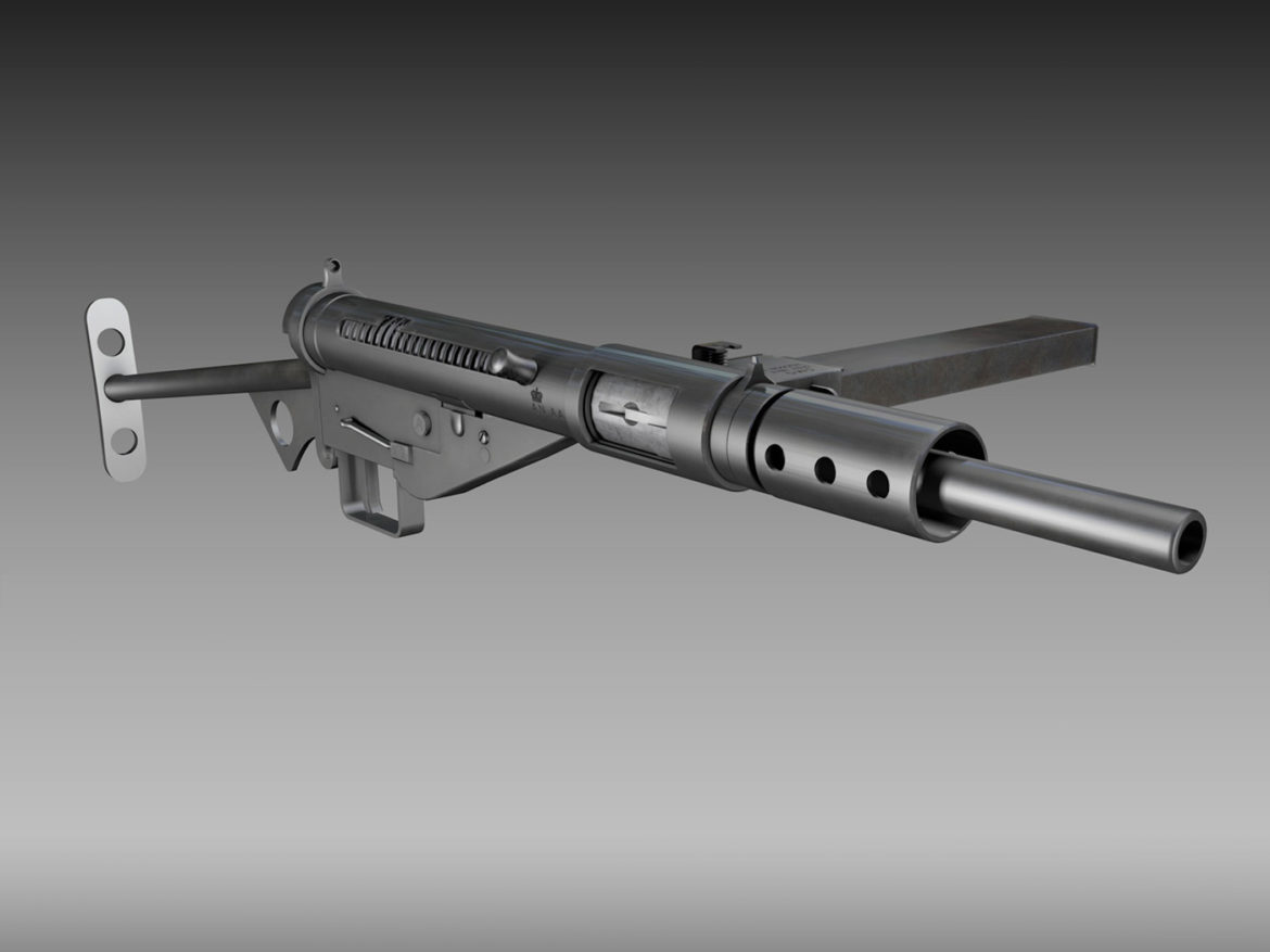 sten mk.ii submachine gun 3d model 3ds c4d lwo obj 264505