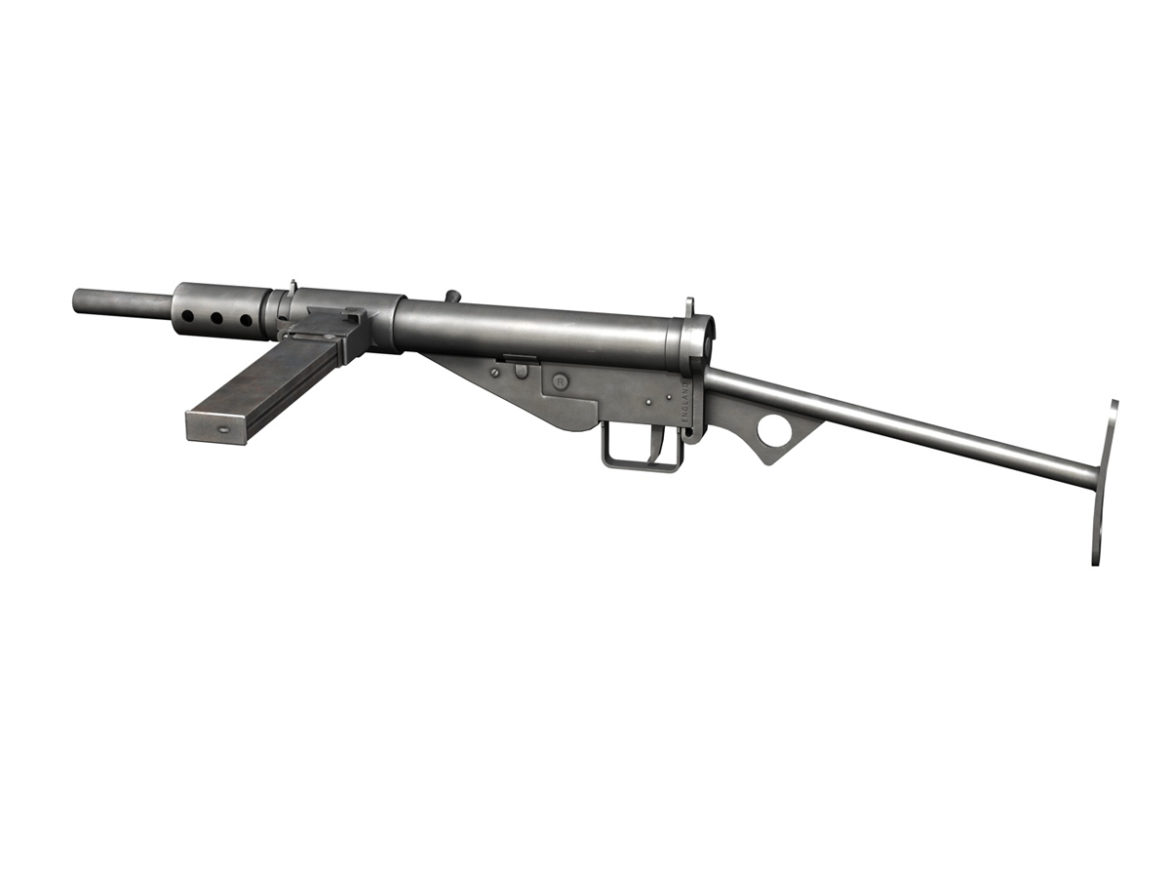 sten mk.ii submachine gun 3d model 3ds c4d lwo obj 264509