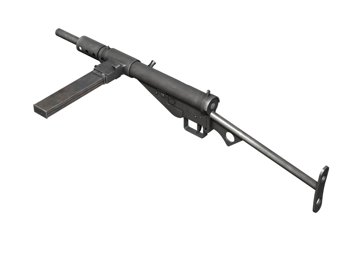 sten mk.ii submachine gun 3d model 3ds c4d lwo obj 264510