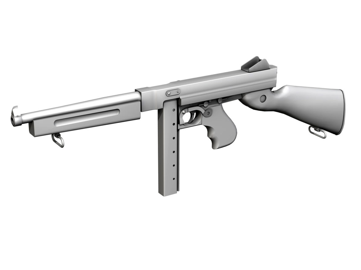 thompson m1a1 submachine gun 3d model 3ds c4d lwo obj 264620