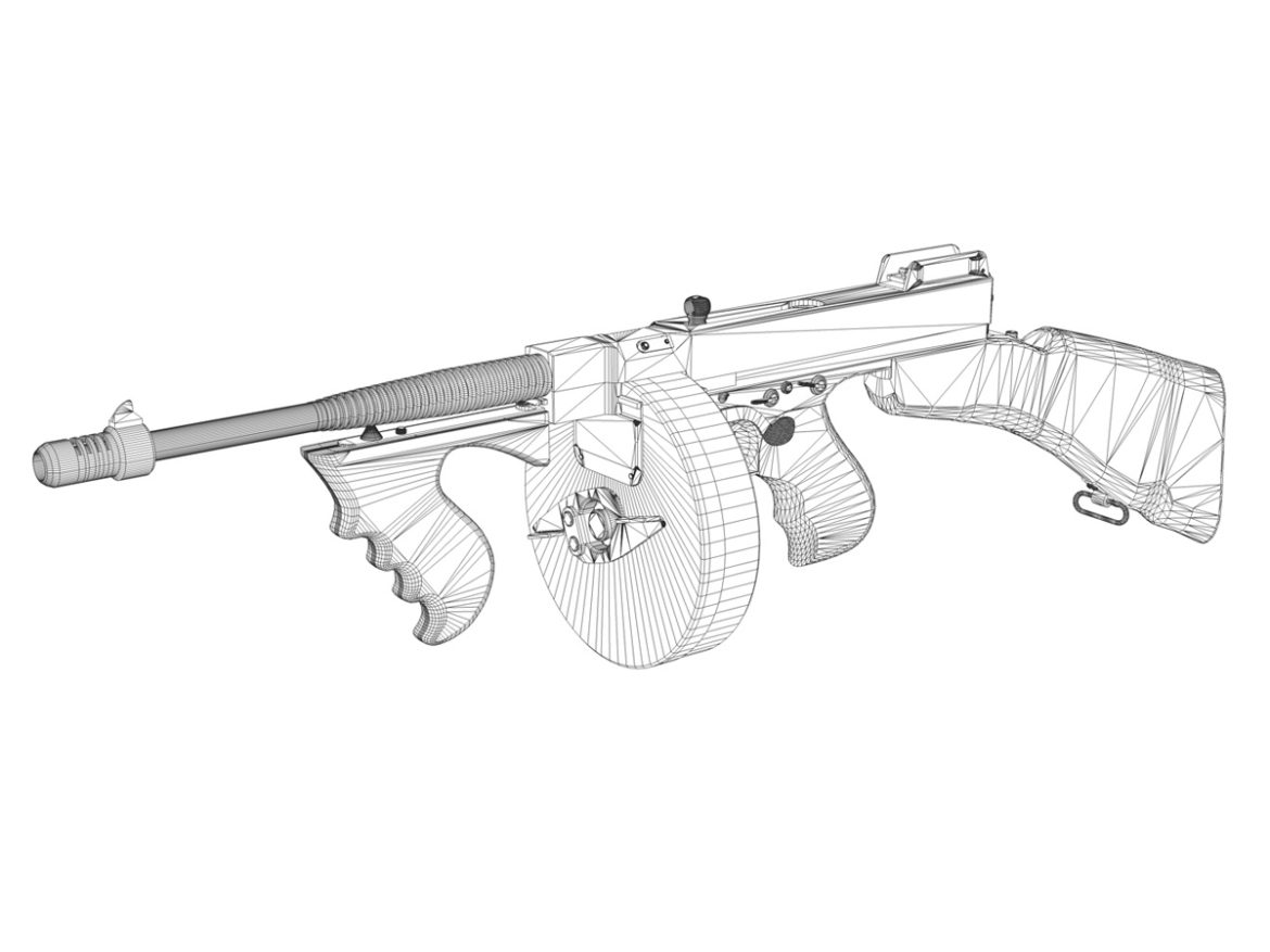 colt model1921 thompson submachine gun 3d model 3ds c4d lwo obj 264716