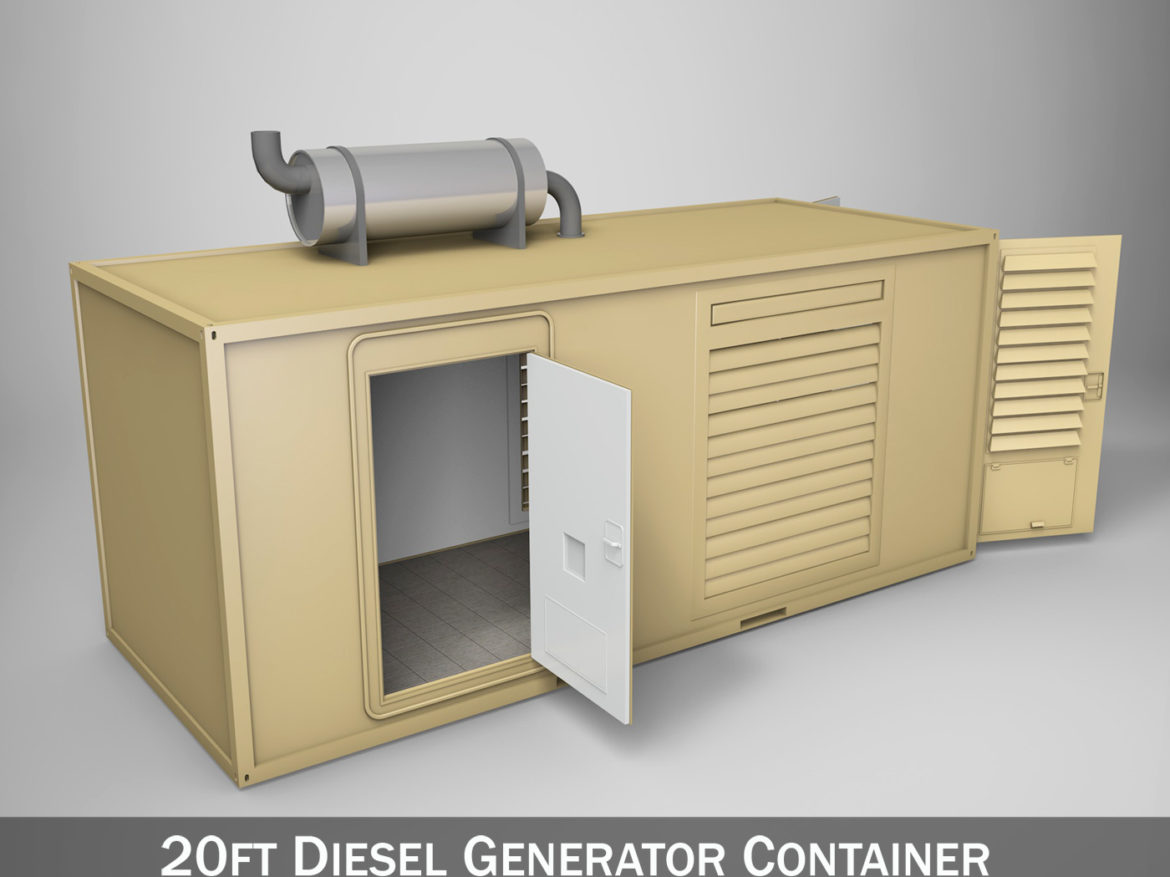 20ft generator container version 1 3d model 3ds c4d fbx lwo lw lws obj 264722