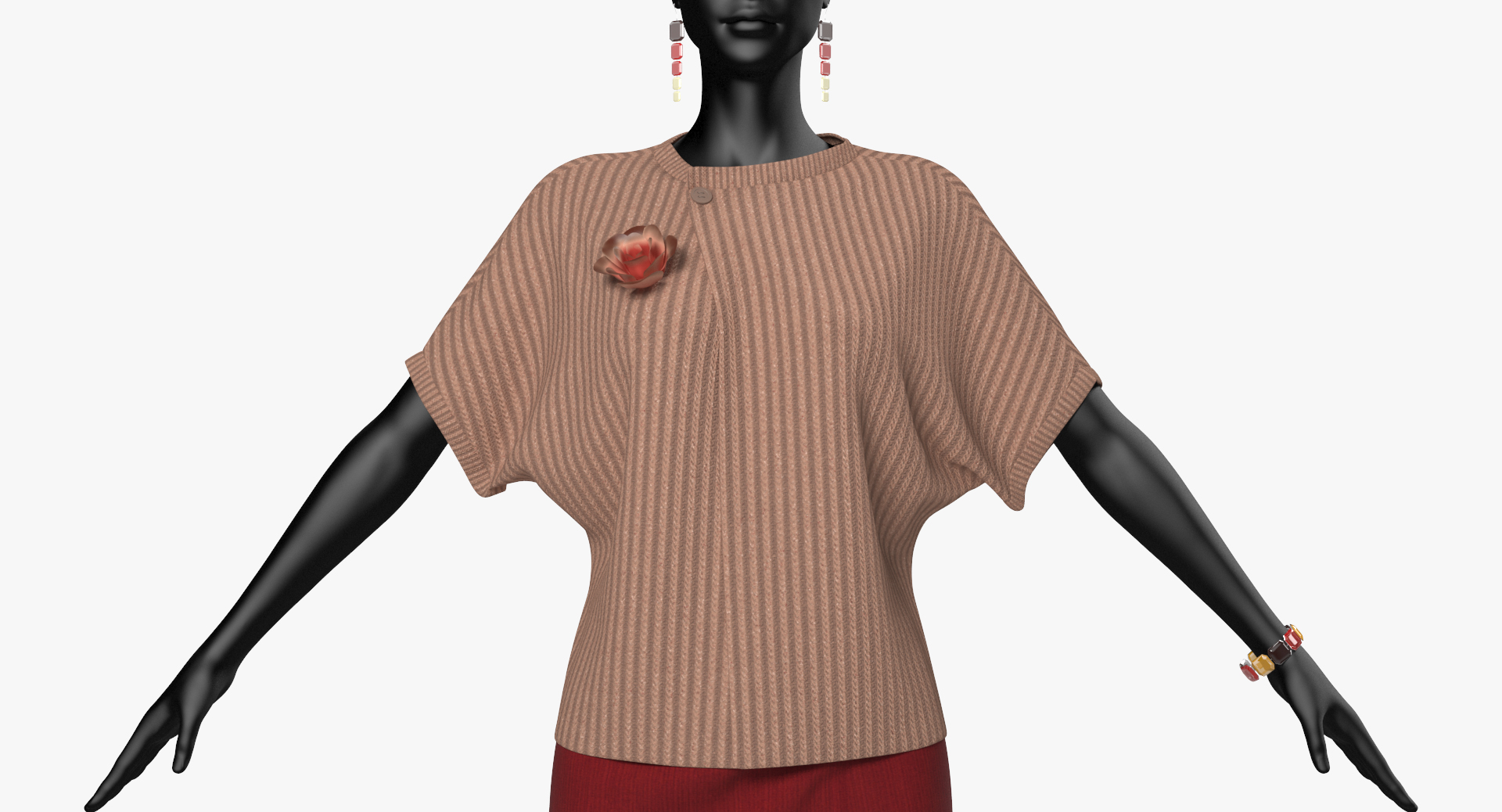  Clothing Seth Red 3d Model Women Apparel Fbx AR VR