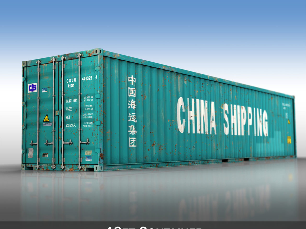 40ft shipping container – china shipping 3d model 3ds fbx lwo lw lws obj c4d 264923