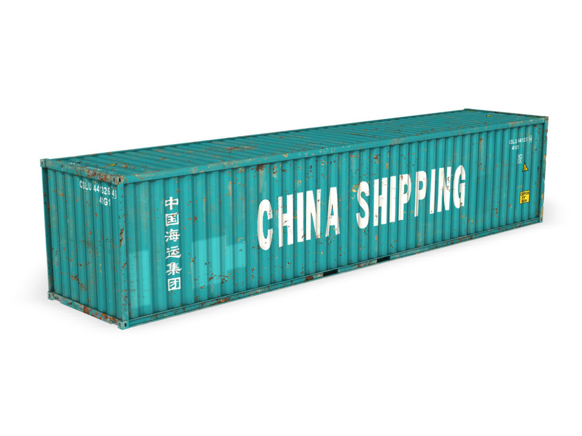 40ft shipping container – china shipping 3d model 3ds fbx lwo lw lws obj c4d 264928