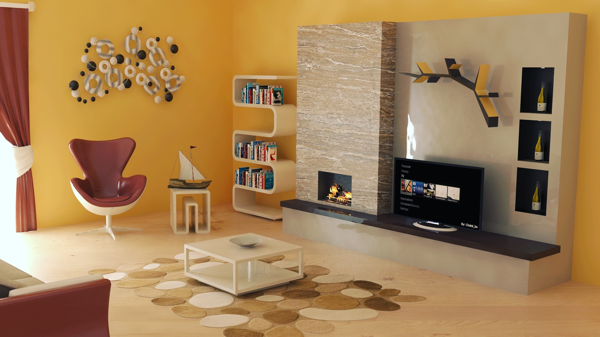 Interior design living room 3D Model – Buy Interior design living room